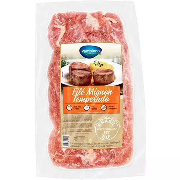 Filé Mignon Suíno Resfriado Pamplona Temperado 1,1kg