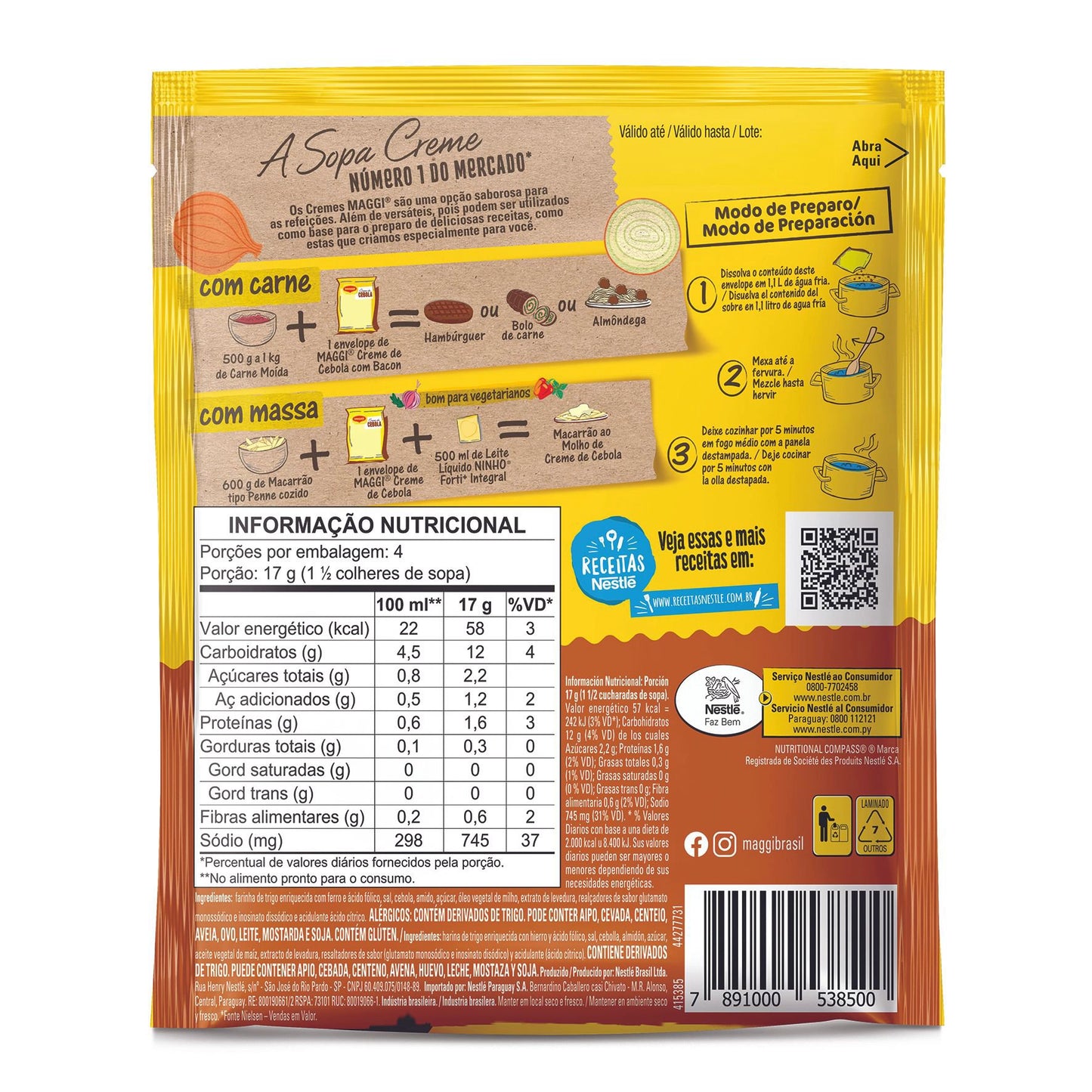 Creme de Cebola MAGGI Sachê 68g