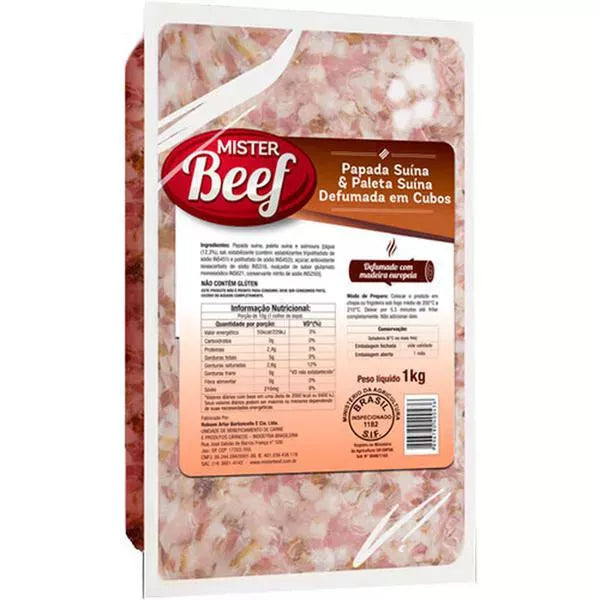Bacon em Cubos de Papada Mister Beef 1kg