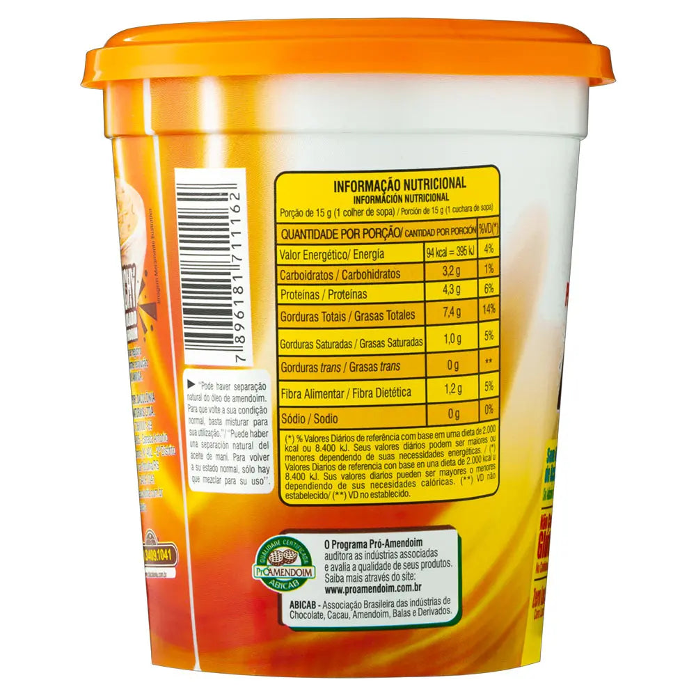 Pasta de Amendoim Crunchy Integral Zero Lactose Amendo Power DaColônia 500g