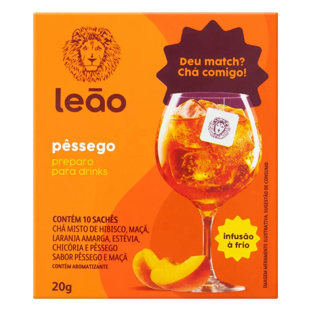 Chá de Pêssego Leão 20g 10 Unidades