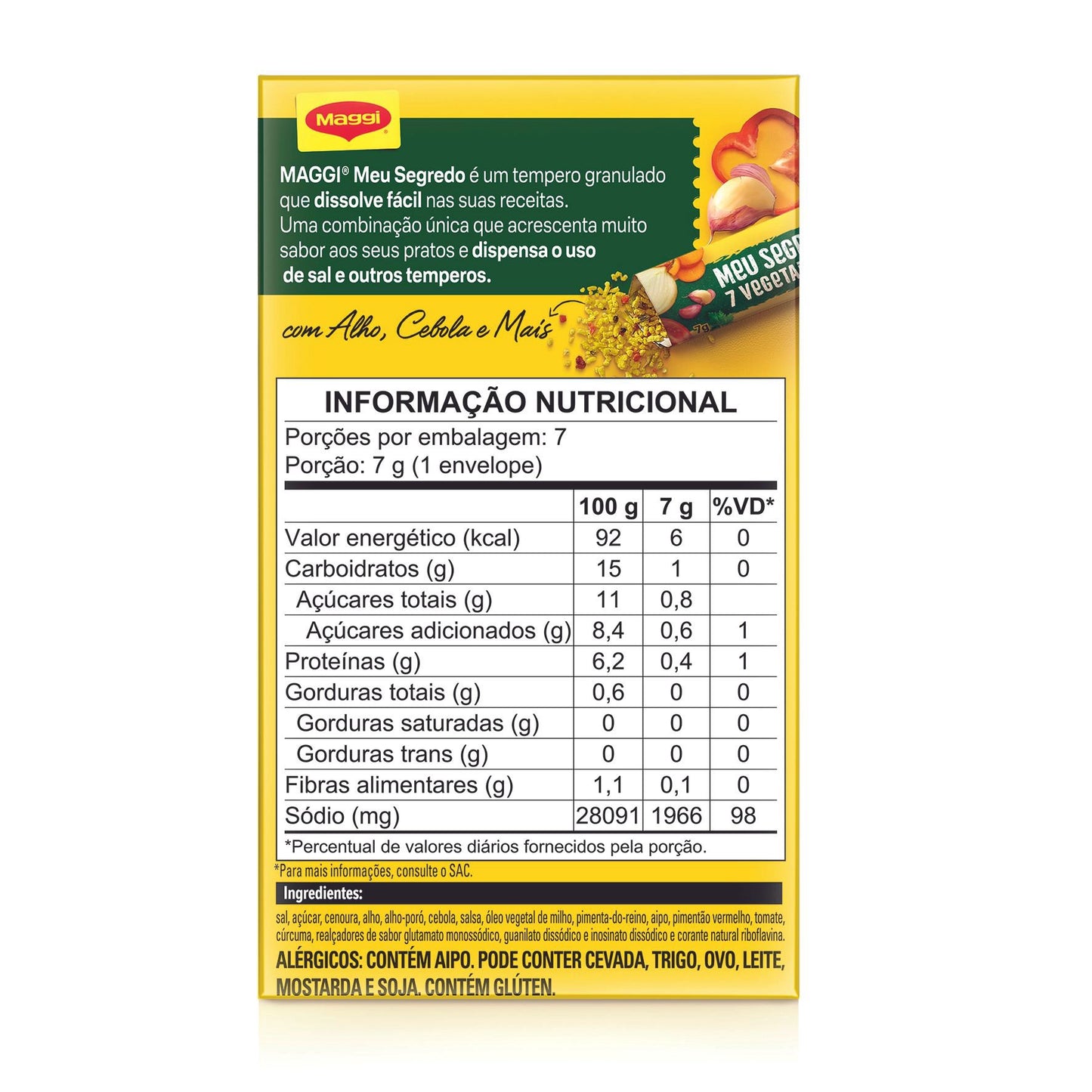 Tempero MAGGI Meu Segredo 7 Vegetais 49g