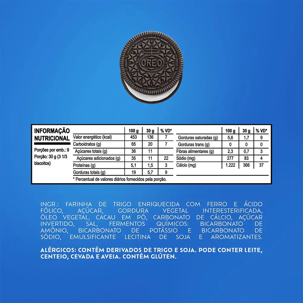 Biscoito recheado Oreo original embalagem econômica multipack 270g
