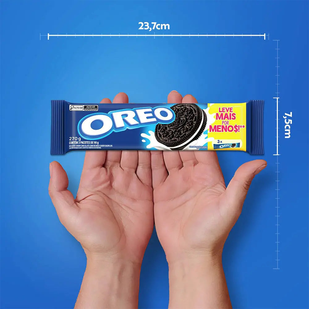 Biscoito recheado Oreo original embalagem econômica multipack 270g