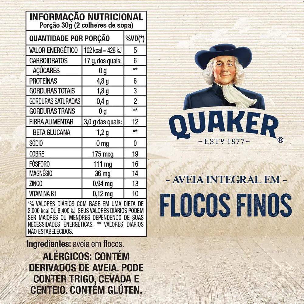 Aveia em Flocos Finos Quaker 450g