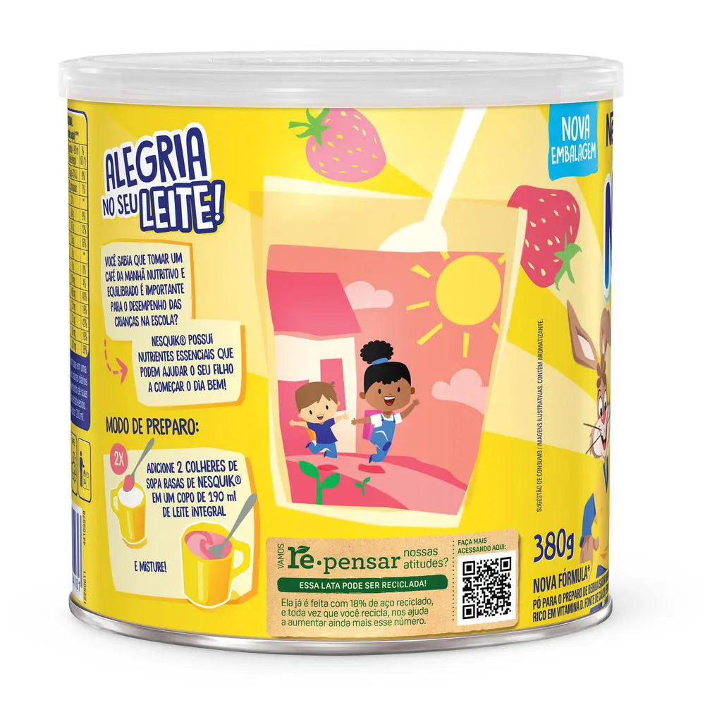 Achocolatado em Pó Sabor Morango Nesquik 380g