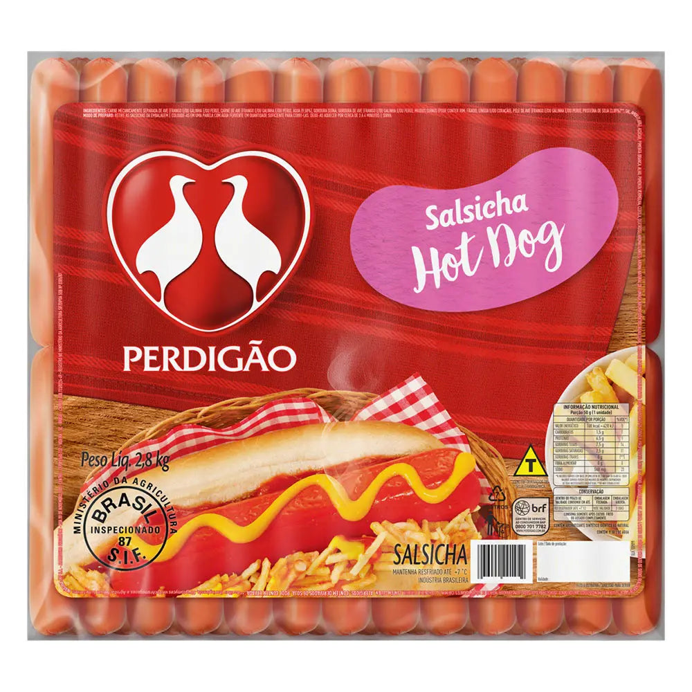 Salsicha para Hot Dog Perdigão Pacote 2,8Kg