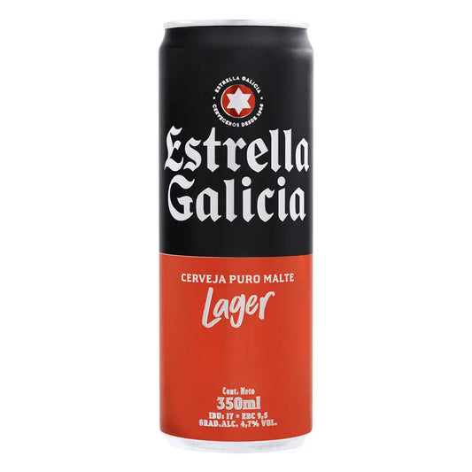 Cerveja Lager Puro Malte Estrella Galicia Lata 350ml