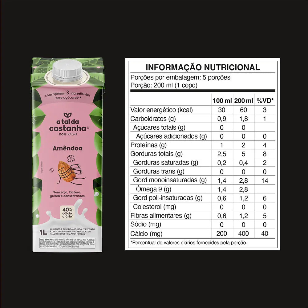 Bebida Vegetal A Tal da Castanha Amendoa 1l